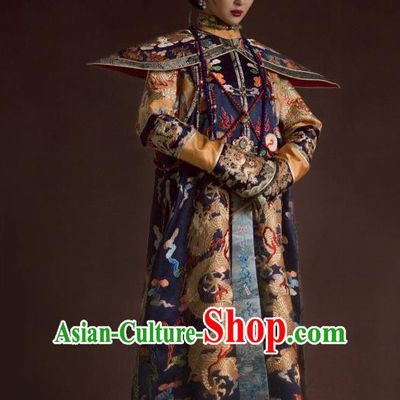 Traditional Ancient Chinese Imperial Consort Costume Chinese Qing Dynasty Manchu Lady Mandarin Clothing for Women