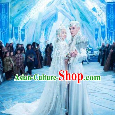Ice Fantasy Wedding Dresses Hanfu Style Costumes Complete Set for Men and Women