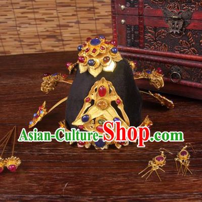 Asian Chinese Ming Dynasty Palace Lady Hair Accessories, Traditional China Handmade Hanfu Headwear for Women