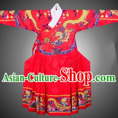 Asian China Ming Dynasty Swordsman Costume Printing Red Robe, Traditional Ancient Chinese Imperial Bodyguard Hanfu Clothing for Men