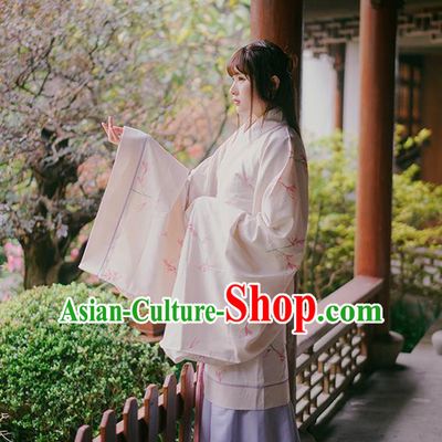 Asian China Han Dynasty Palace Lady Costume, Traditional Ancient Chinese Imperial Princess Hanfu Embroidered Clothing for Women