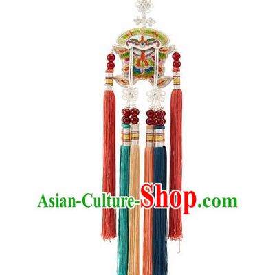Traditional Korean Accessories Embroidered Waist Pendant, Asian Korean Fashion Wedding Embroidery Butterfly Tassel Waist Decorations for Women