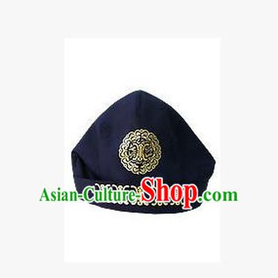Traditional Korean Hair Accessories Embroidered Navy Hats, Asian Korean Fashion National Boys Headwear for Kids