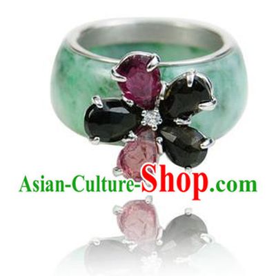 Traditional Korean Accessories Asian Korean Fashion Wedding Jadeite Rings for Women