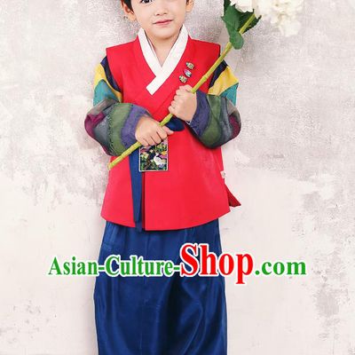 Traditional Korean Handmade Hanbok Embroidered Formal Occasions Costume, Asian Korean Apparel Hanbok Clothing for Boys