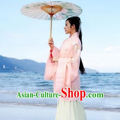 Asian China Han Dynasty Palace Lady Embroidered Costume, Traditional Chinese Ancient Hanfu Curve Bottom Princess Clothing for Women