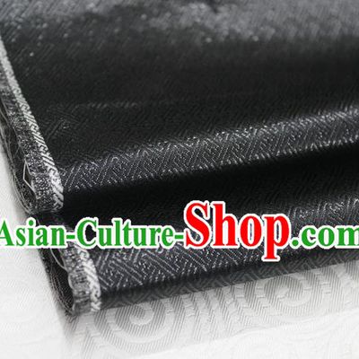Chinese Traditional Royal Palace Pattern Mongolian Robe Black Brocade Fabric, Chinese Ancient Emperor Costume Drapery Hanfu Tang Suit Material