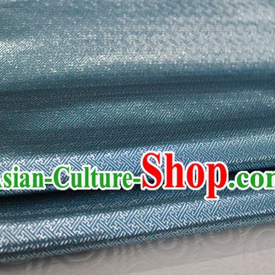 Chinese Traditional Royal Palace Pattern Mongolian Robe Light Blue Brocade Fabric, Chinese Ancient Emperor Costume Drapery Hanfu Tang Suit Material