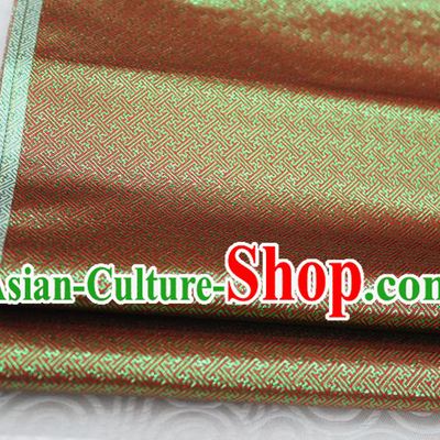 Chinese Traditional Royal Palace Pattern Mongolian Robe Red Green Brocade Fabric, Chinese Ancient Emperor Costume Drapery Hanfu Tang Suit Material