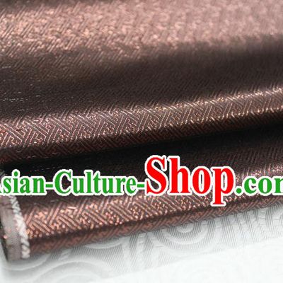 Chinese Traditional Royal Palace Pattern Mongolian Robe Deep Brown Brocade Fabric, Chinese Ancient Emperor Costume Drapery Hanfu Tang Suit Material