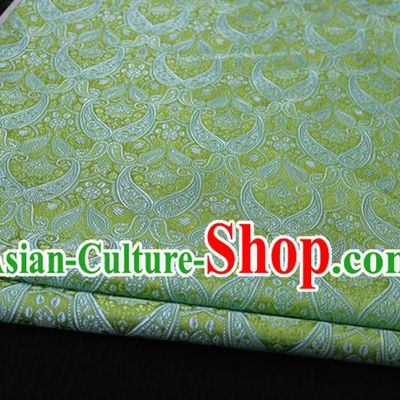 Chinese Traditional Royal Palace Pattern Mongolian Robe Green Brocade Cheongsam Fabric, Chinese Ancient Costume Drapery Hanfu Tang Suit Material