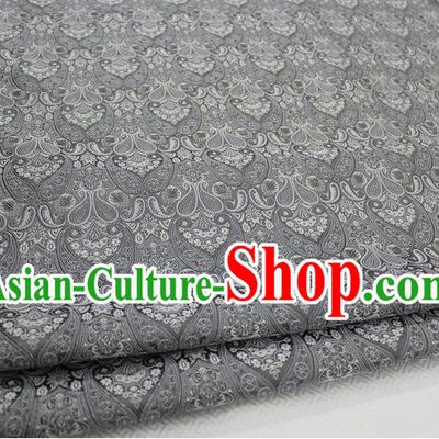 Chinese Traditional Royal Palace Pattern Mongolian Robe Grey Brocade Cheongsam Fabric, Chinese Ancient Costume Drapery Hanfu Tang Suit Material
