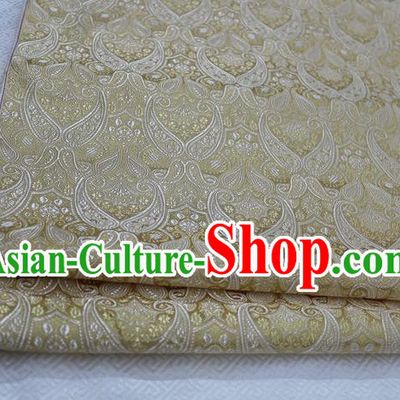 Chinese Traditional Royal Palace Pattern Mongolian Robe Light Golden Brocade Cheongsam Fabric, Chinese Ancient Costume Drapery Hanfu Tang Suit Material
