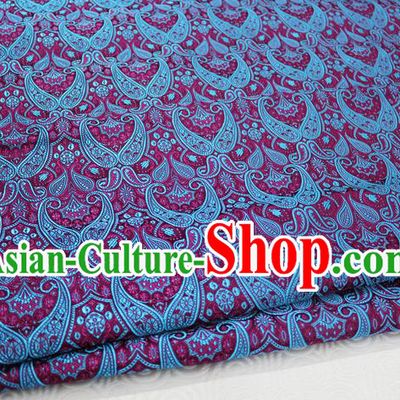 Chinese Traditional Royal Palace Pattern Mongolian Robe Purple Brocade Cheongsam Fabric, Chinese Ancient Costume Drapery Hanfu Tang Suit Material