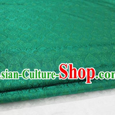 Chinese Traditional Royal Palace Pattern Mongolian Robe Green Brocade Cheongsam Fabric, Chinese Ancient Costume Drapery Hanfu Tang Suit Material