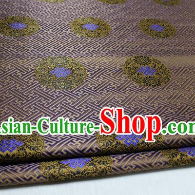Chinese Traditional Royal Palace Pattern Mongolian Robe Bronze Tapestry Cheongsam Brocade Fabric, Chinese Ancient Costume Satin Hanfu Tang Suit Material