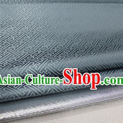 Chinese Traditional Royal Palace Pattern Mongolian Robe Grey Brocade Fabric, Chinese Ancient Costume Satin Hanfu Tang Suit Material