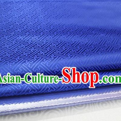 Chinese Traditional Royal Palace Pattern Mongolian Robe Royalblue Brocade Fabric, Chinese Ancient Costume Satin Hanfu Tang Suit Material
