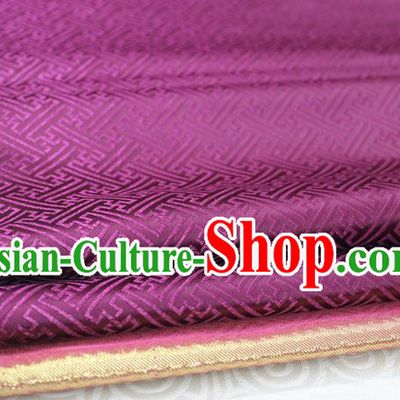 Chinese Traditional Royal Palace Pattern Mongolian Robe Purple Brocade Fabric, Chinese Ancient Costume Satin Hanfu Tang Suit Material