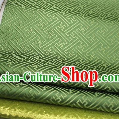 Chinese Traditional Royal Palace Pattern Mongolian Robe Green Brocade Fabric, Chinese Ancient Costume Satin Hanfu Tang Suit Material