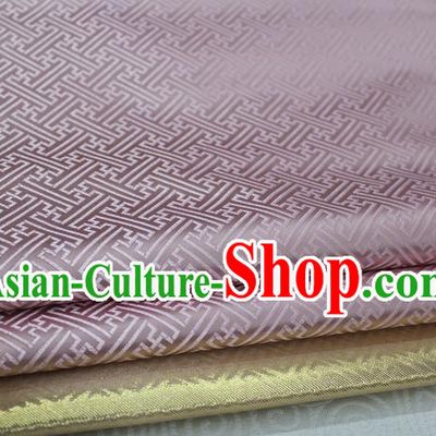 Chinese Traditional Royal Palace Pattern Mongolian Robe Pink Brocade Fabric, Chinese Ancient Costume Satin Hanfu Tang Suit Material