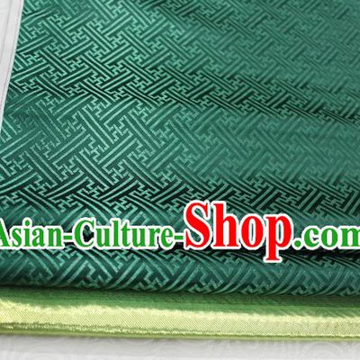 Chinese Traditional Royal Palace Pattern Mongolian Robe Atrovirens Brocade Fabric, Chinese Ancient Costume Satin Hanfu Tang Suit Material