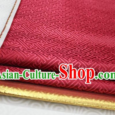 Chinese Traditional Royal Palace Pattern Mongolian Robe Purplish Red Brocade Fabric, Chinese Ancient Costume Satin Hanfu Tang Suit Material