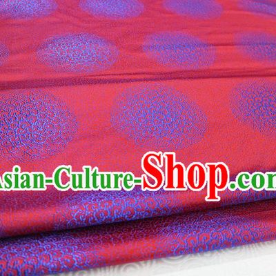 Chinese Traditional Royal Palace Mongolian Robe Red Brocade Cheongsam Fabric, Chinese Ancient Costume Satin Hanfu Tang Suit Material