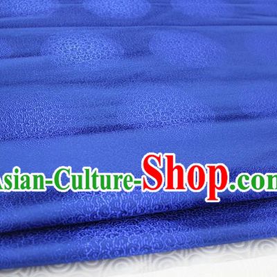 Chinese Traditional Royal Palace Mongolian Robe Royalblue Brocade Cheongsam Fabric, Chinese Ancient Costume Satin Hanfu Tang Suit Material