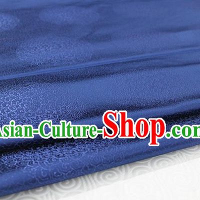 Chinese Traditional Royal Palace Mongolian Robe Navy Brocade Cheongsam Fabric, Chinese Ancient Costume Satin Hanfu Tang Suit Material