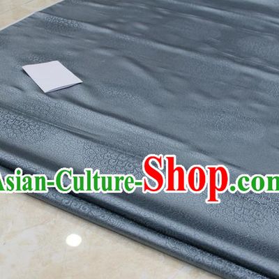 Chinese Traditional Royal Palace Mongolian Robe Grey Brocade Cheongsam Fabric, Chinese Ancient Costume Satin Hanfu Tang Suit Material