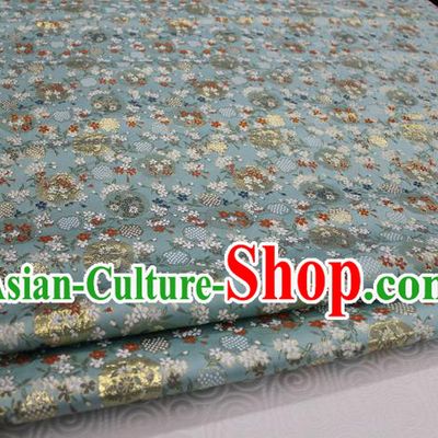 Chinese Traditional Royal Palace Kimono Light Blue Brocade Cheongsam Fabric, Chinese Ancient Costume Satin Hanfu Tang Suit Material