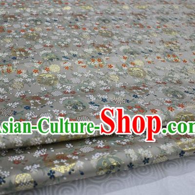 Chinese Traditional Royal Palace Kimono Grey Brocade Cheongsam Fabric, Chinese Ancient Costume Satin Hanfu Tang Suit Material