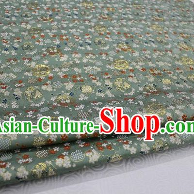 Chinese Traditional Royal Palace Kimono Green Brocade Cheongsam Fabric, Chinese Ancient Costume Satin Hanfu Tang Suit Material