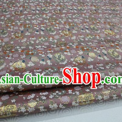 Chinese Traditional Royal Palace Kimono Purple Brocade Cheongsam Fabric, Chinese Ancient Costume Satin Hanfu Tang Suit Material