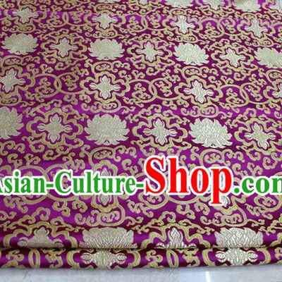 Chinese Traditional Royal Palace Rich Flowers Pattern Rosy Brocade Cheongsam Fabric, Chinese Ancient Costume Satin Hanfu Tang Suit Material