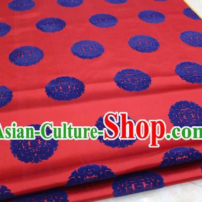 Chinese Traditional Royal Palace Longevity Pattern Red Brocade Mongolian Robe Fabric, Chinese Ancient Costume Satin Hanfu Tang Suit Material