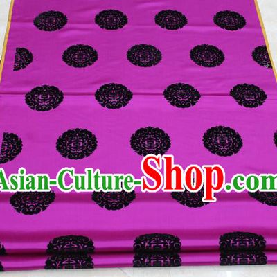 Chinese Traditional Royal Palace Longevity Pattern Rosy Brocade Mongolian Robe Fabric, Chinese Ancient Costume Satin Hanfu Tang Suit Material
