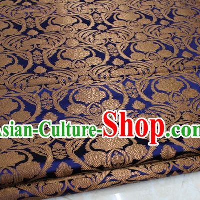 Chinese Traditional Royal Palace Pattern Golden Brocade Mongolian Robe Tibetan Robe Fabric, Chinese Ancient Costume Satin Hanfu Tang Suit Material