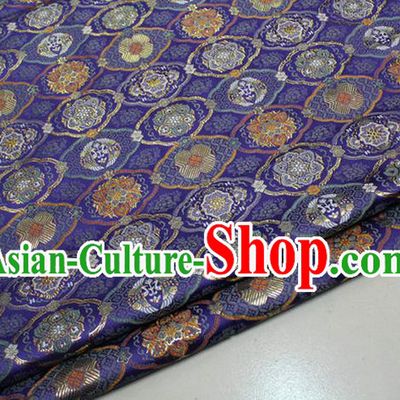 Chinese Traditional Royal Palace Pattern Purple Brocade Mongolian Robe Tibetan Robe Fabric, Chinese Ancient Costume Satin Hanfu Kimono Material