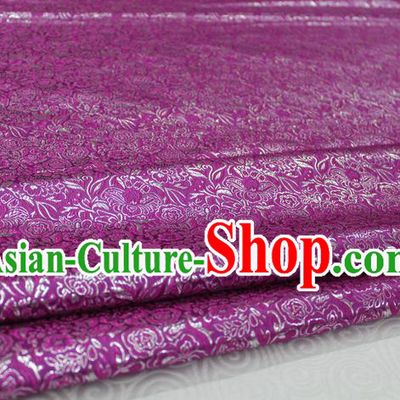 Chinese Traditional Royal Palace Pattern Cheongsam Amaranth Brocade Fabric, Chinese Ancient Costume Satin Hanfu Material