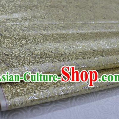 Chinese Traditional Royal Palace Pattern Cheongsam Light Golden Brocade Fabric, Chinese Ancient Costume Satin Hanfu Material