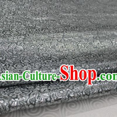 Chinese Traditional Royal Palace Pattern Cheongsam Deep Grey Brocade Fabric, Chinese Ancient Costume Satin Hanfu Material