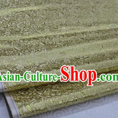 Chinese Traditional Royal Palace Pattern Cheongsam Yellow Brocade Fabric, Chinese Ancient Costume Satin Hanfu Material