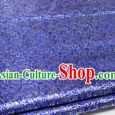 Chinese Traditional Royal Palace Pattern Cheongsam Royalblue Brocade Fabric, Chinese Ancient Costume Satin Hanfu Material