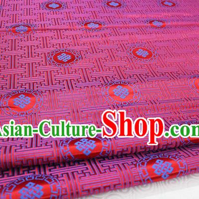 Chinese Traditional Ancient Costume Palace Blue Pattern Mongolian Robe Red Brocade Tang Suit Fabric Hanfu Material
