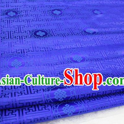 Chinese Traditional Ancient Costume Palace Pattern Mongolian Robe Royalblue Brocade Tang Suit Fabric Hanfu Material