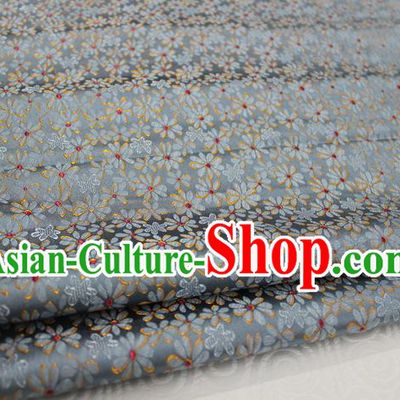 Chinese Traditional Ancient Costume Palace Flowers Pattern Cheongsam Grey Brocade Tang Suit Fabric Hanfu Material