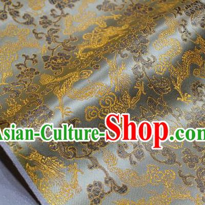 Chinese Traditional Ancient Costume Palace Dragons Pattern Mongolian Robe Yellow Brocade Tang Suit Fabric Hanfu Material