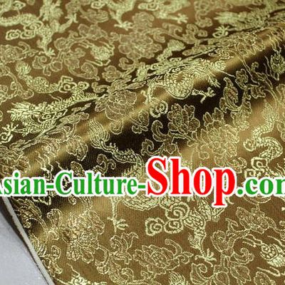 Chinese Traditional Ancient Costume Palace Dragons Pattern Mongolian Robe Bronze Brocade Tang Suit Fabric Hanfu Material
